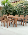 HiTeak Manorhouse 7-PC Outdoor Dining Set Extendable Table