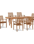 HiTeak Manorhouse 7-PC Outdoor Dining Set Extendable Table