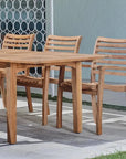 HiTeak Manorhouse 7-PC Outdoor Dining Set Extendable Table
