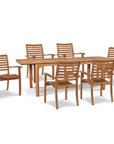 Manorhouse Teak Patio Rectangular Dining Set 7PC - LOOMLAN - HiTeak - Outdoor Dining Sets