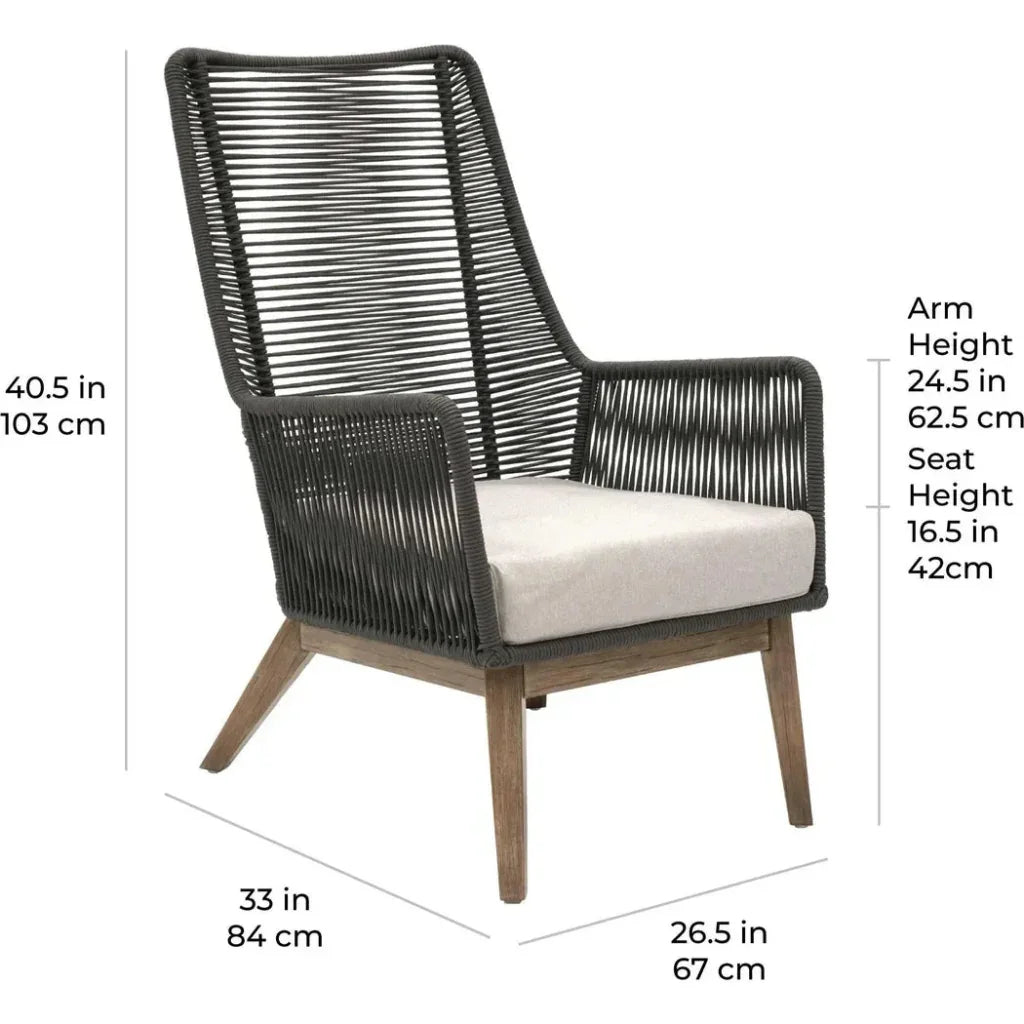 Seasonal Living Marco Polo Lounge Chair - Grey Outdoor Lounge Chair