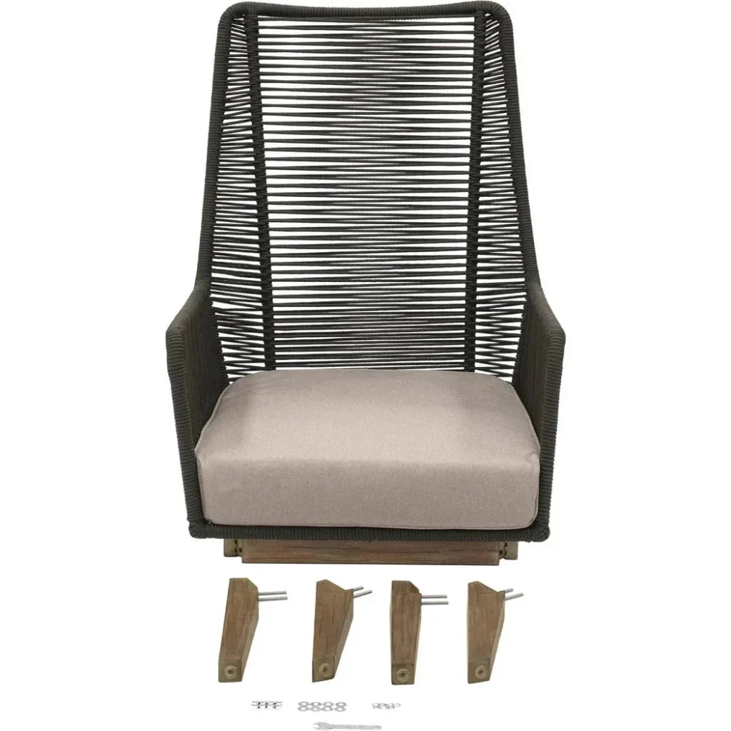 Marco Polo Lounge Chair - Grey Outdoor Lounge Chair - LOOMLAN - Seasonal Living - Outdoor Lounge Chairs