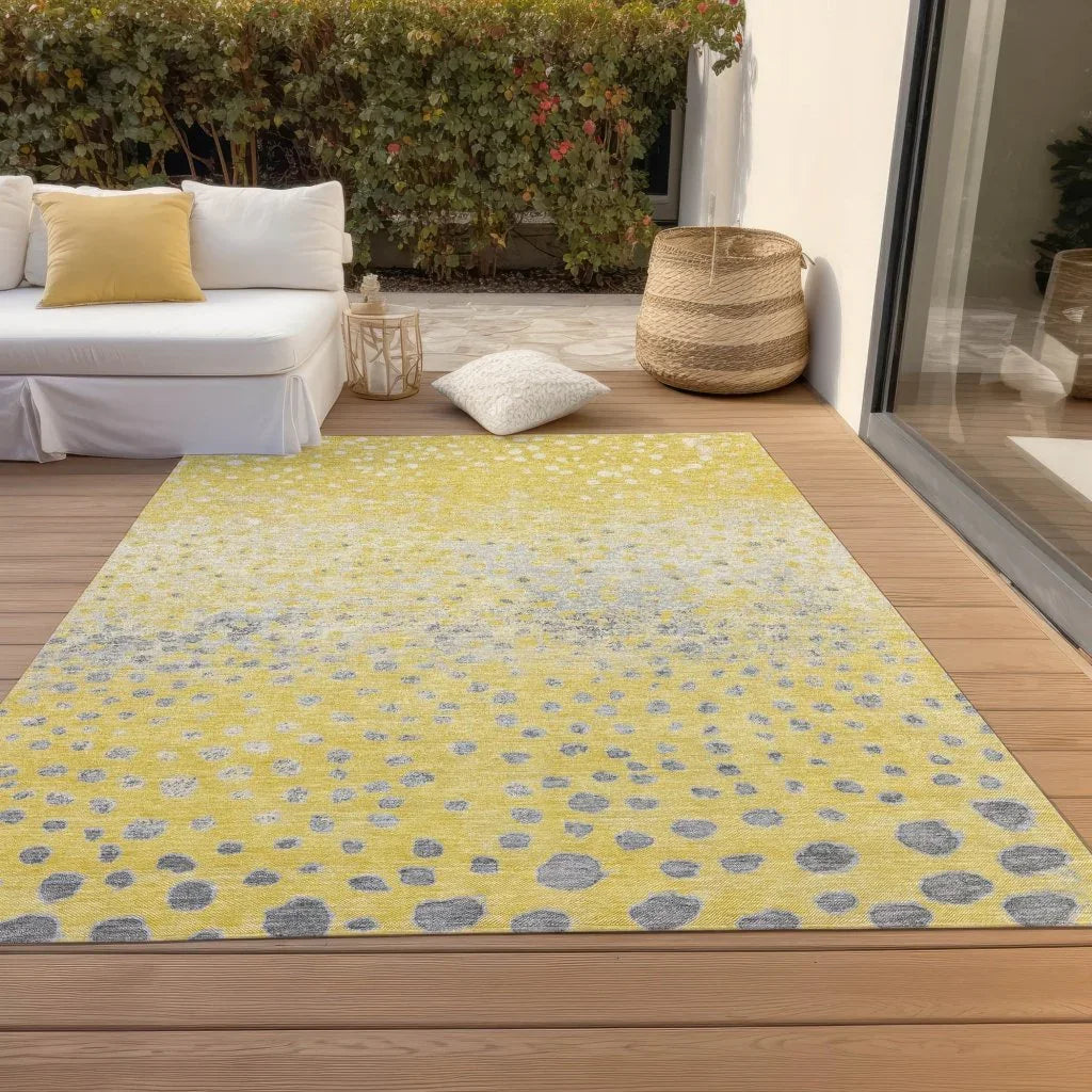 LOOMLAN Rugs Marilla Gold Washable Indoor-Outdoor Rug