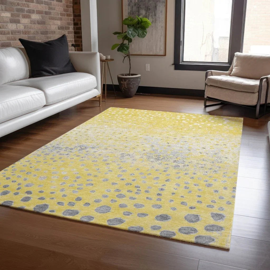 LOOMLAN Rugs Marilla Gold Washable Indoor-Outdoor Rug