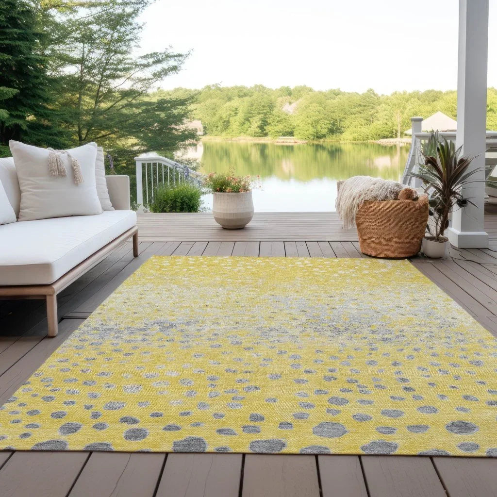 LOOMLAN Rugs Marilla Gold Washable Indoor-Outdoor Rug