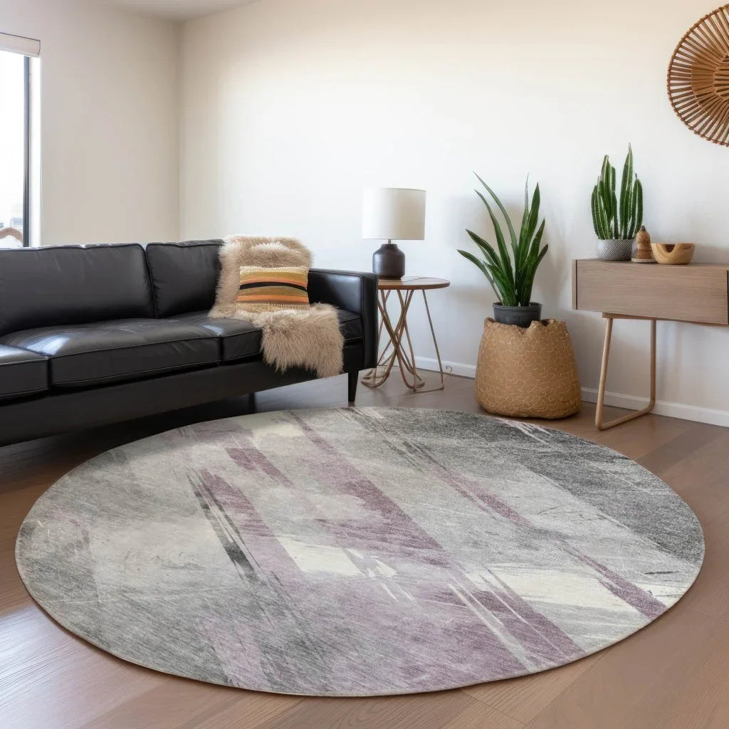 LOOMLAN Rugs Marisse Purple Washable Indoor-Outdoor Rug