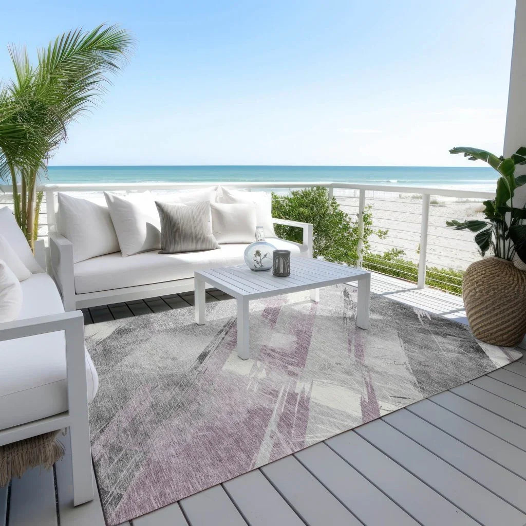 LOOMLAN Rugs Marisse Purple Washable Indoor-Outdoor Rug