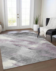 LOOMLAN Rugs Marisse Purple Washable Indoor-Outdoor Rug