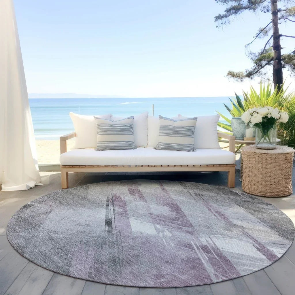 LOOMLAN Rugs Marisse Purple Washable Indoor-Outdoor Rug