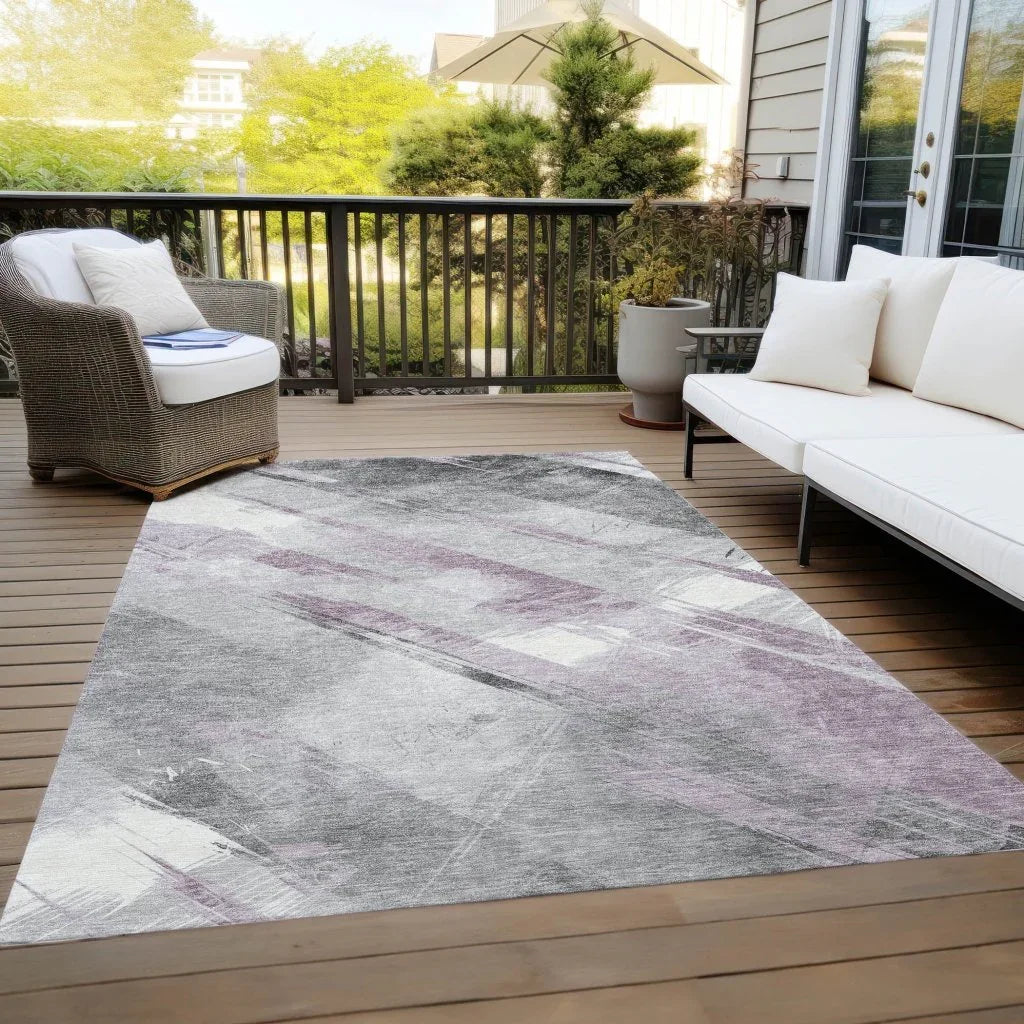 LOOMLAN Rugs Marisse Purple Washable Indoor-Outdoor Rug