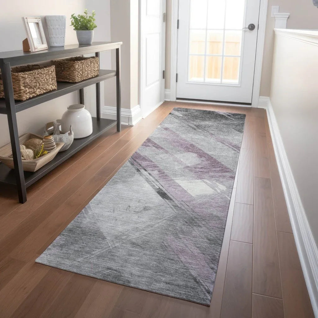 LOOMLAN Rugs Marisse Purple Washable Indoor-Outdoor Rug