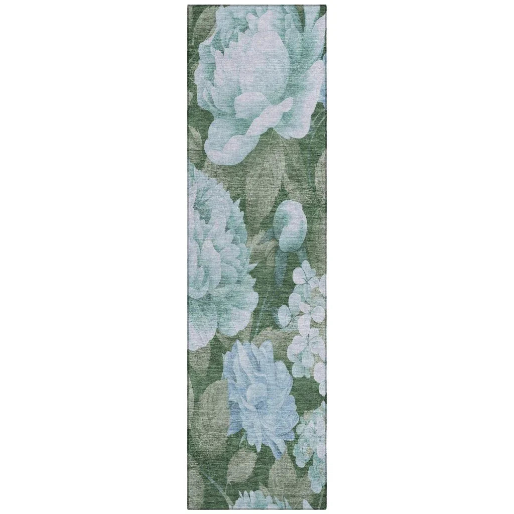 LOOMLAN Rugs Maroque Blue Washable Indoor-Outdoor Rug