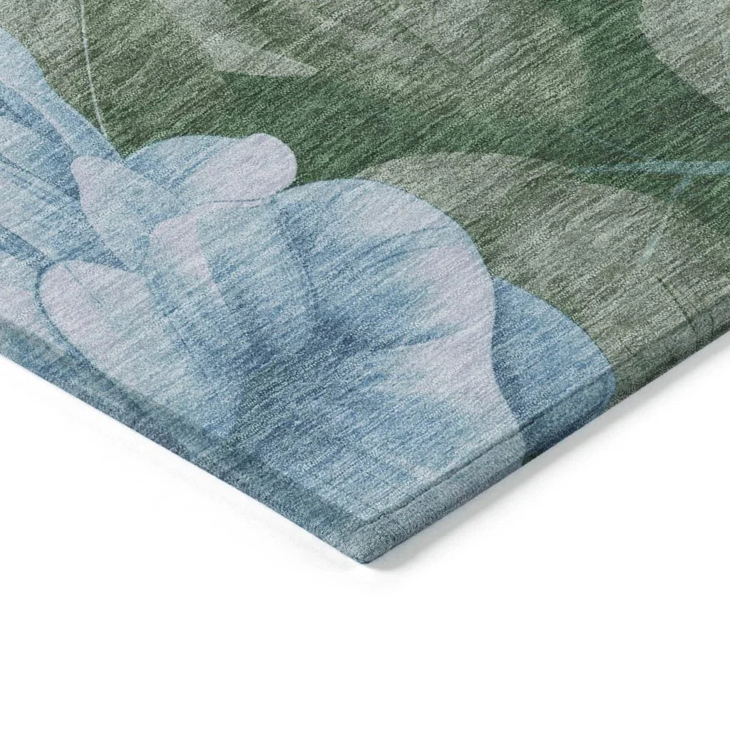LOOMLAN Rugs Maroque Blue Washable Indoor-Outdoor Rug