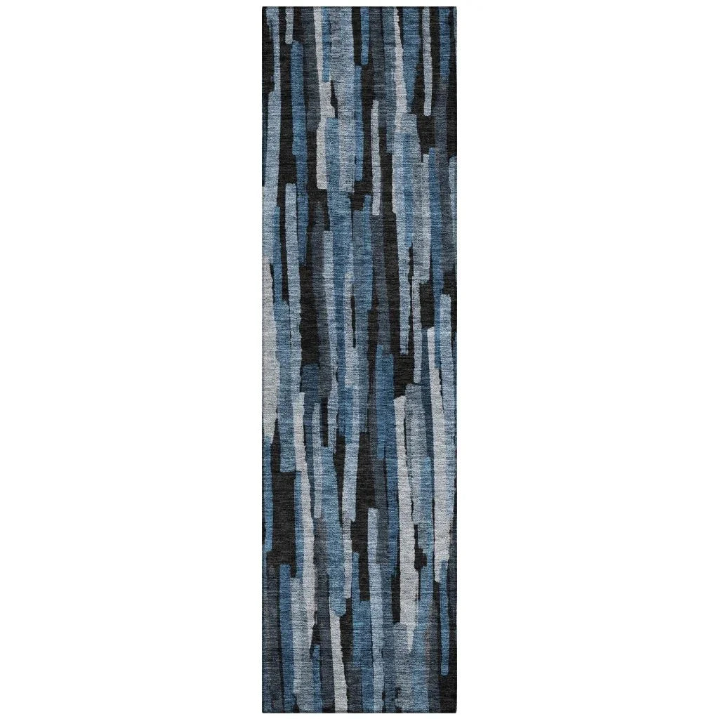 LOOMLAN Rugs Marrah Blue Washable Indoor-Outdoor Rug