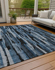 LOOMLAN Rugs Marrah Blue Washable Indoor-Outdoor Rug