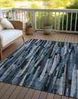 LOOMLAN Rugs Marrah Blue Washable Indoor-Outdoor Rug