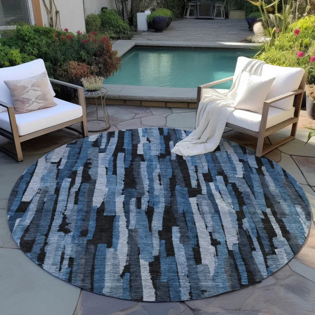 LOOMLAN Rugs Marrah Blue Washable Indoor-Outdoor Rug