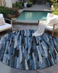 LOOMLAN Rugs Marrah Blue Washable Indoor-Outdoor Rug