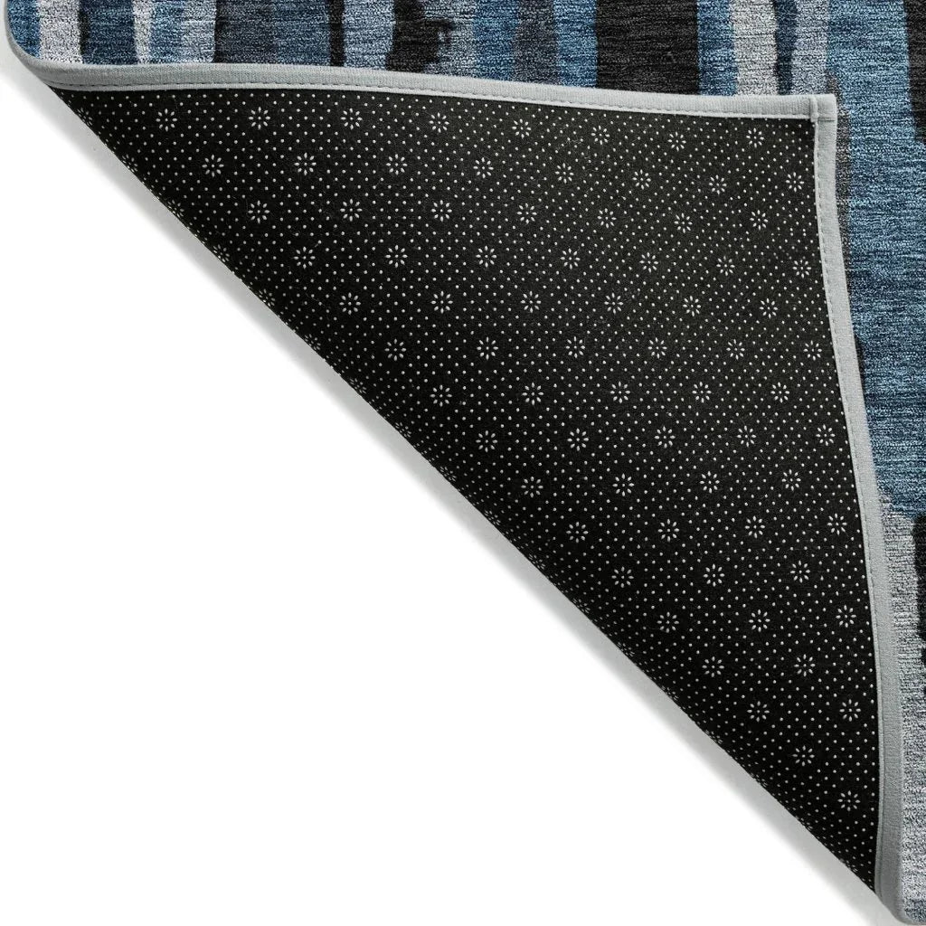 LOOMLAN Rugs Marrah Blue Washable Indoor-Outdoor Rug