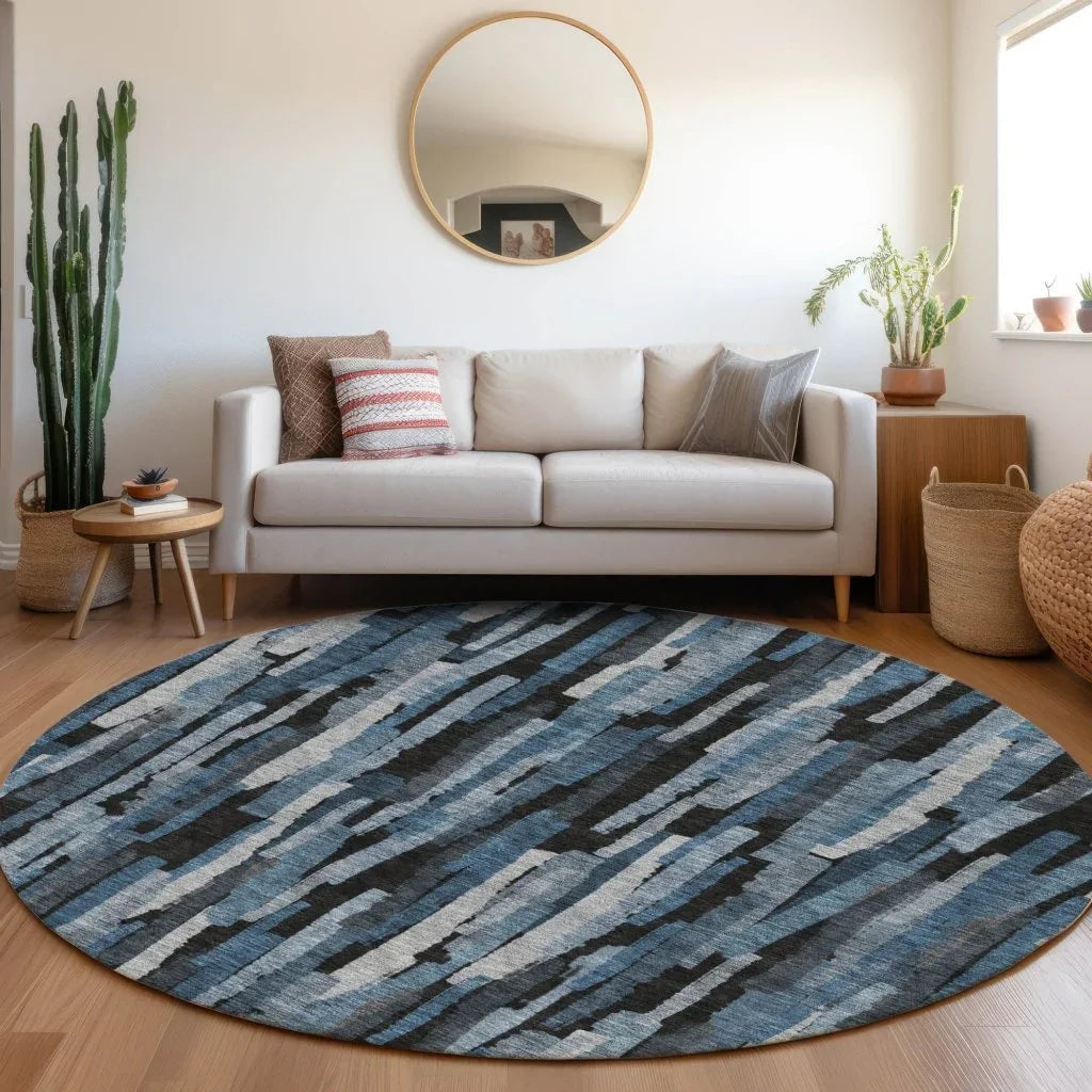 LOOMLAN Rugs Marrah Blue Washable Indoor-Outdoor Rug