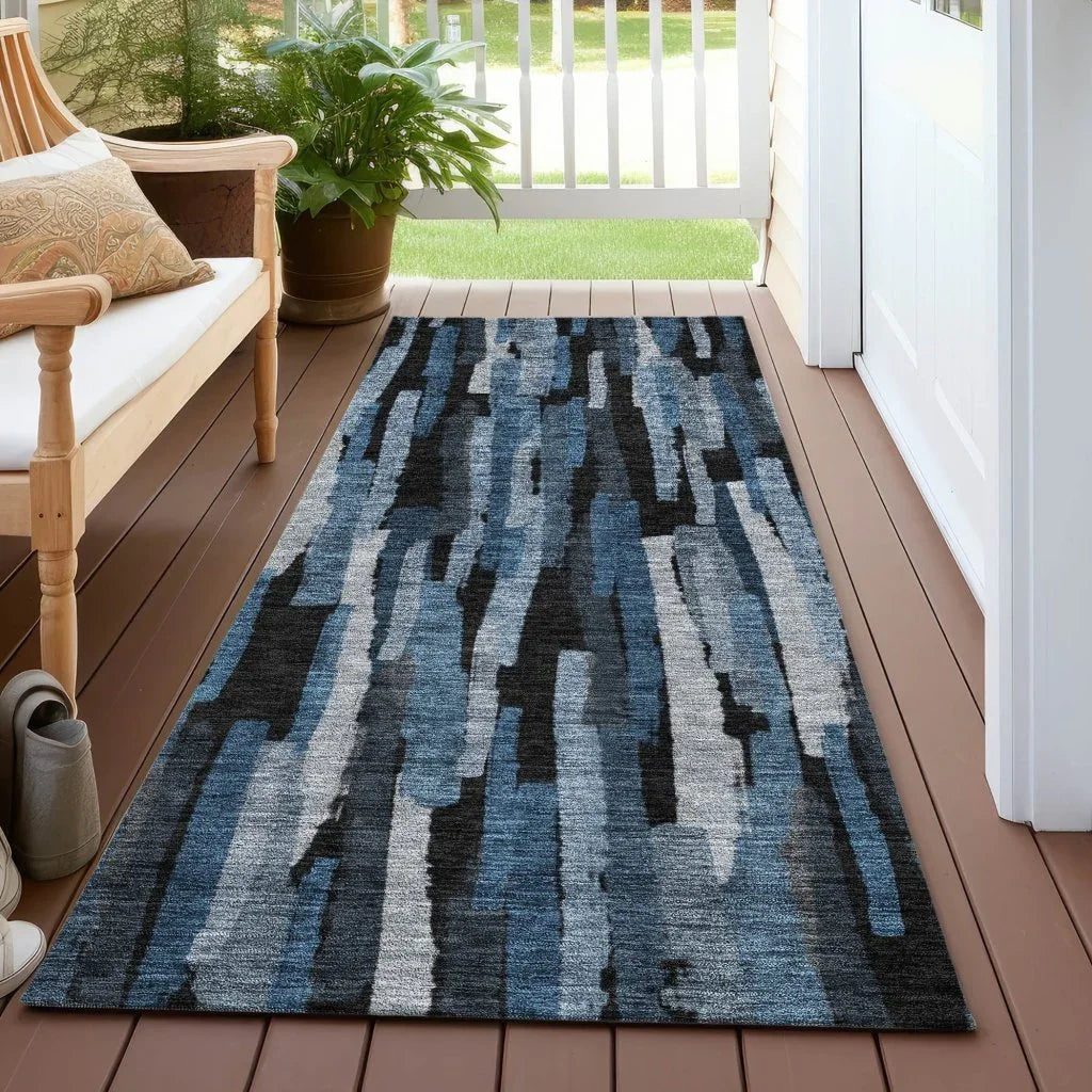 LOOMLAN Rugs Marrah Blue Washable Indoor-Outdoor Rug