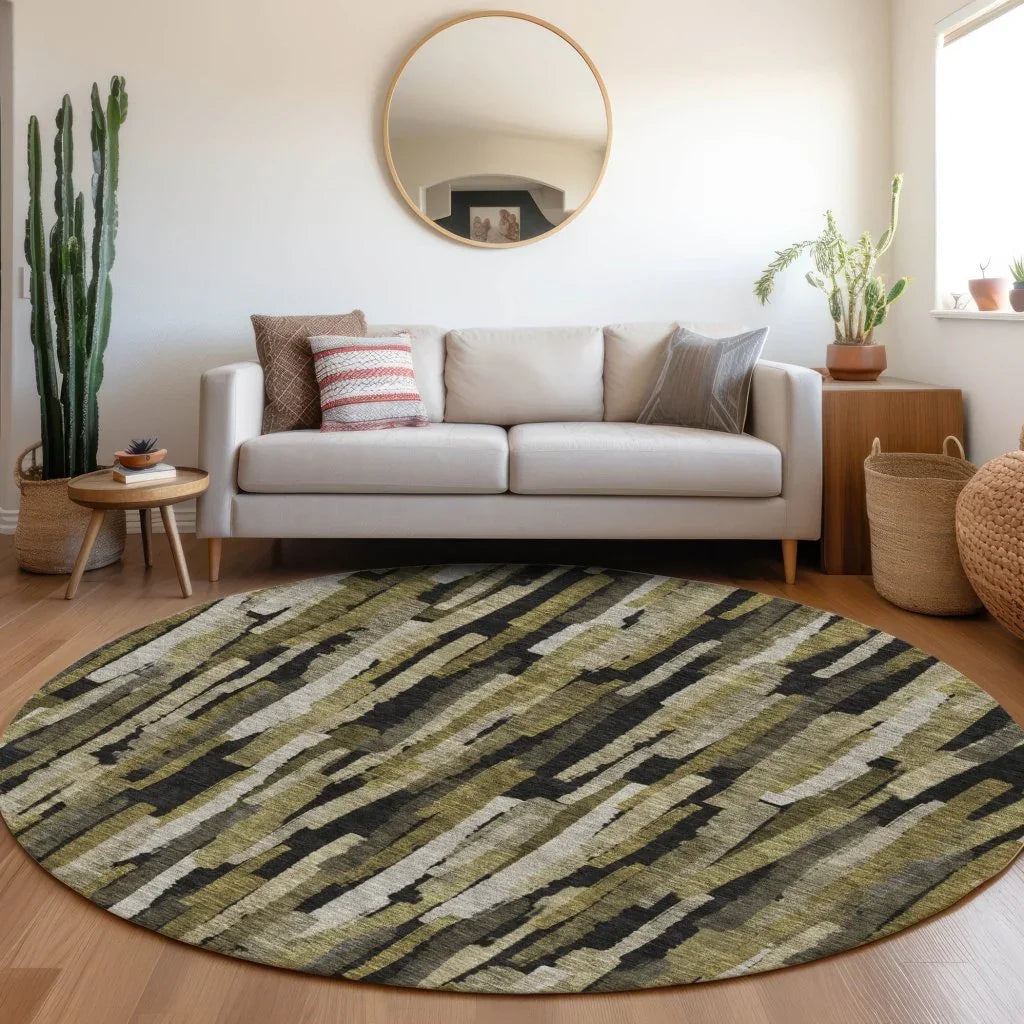 LOOMLAN Rugs Marrah Brown Washable Indoor-Outdoor Rug