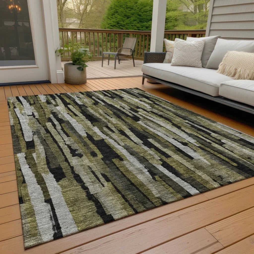LOOMLAN Rugs Marrah Brown Washable Indoor-Outdoor Rug