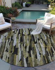 LOOMLAN Rugs Marrah Brown Washable Indoor-Outdoor Rug