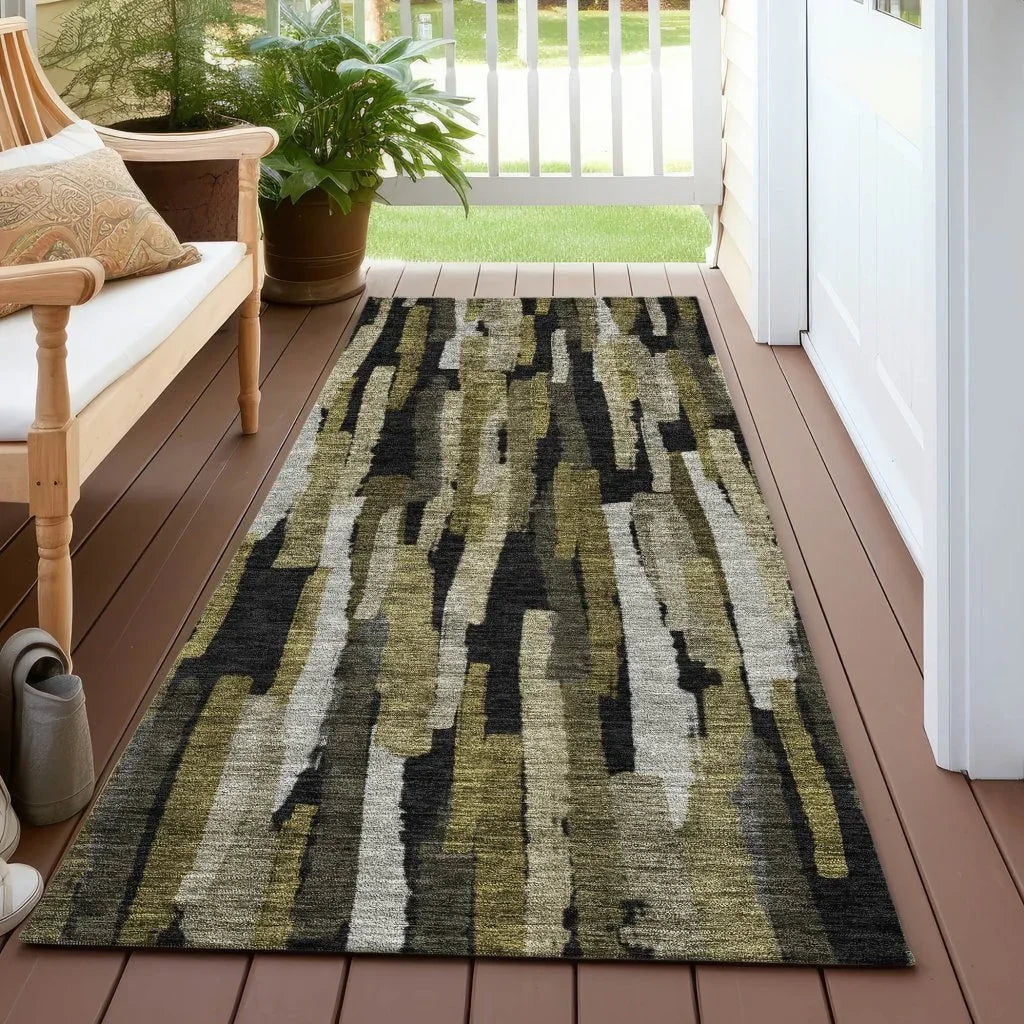 LOOMLAN Rugs Marrah Brown Washable Indoor-Outdoor Rug