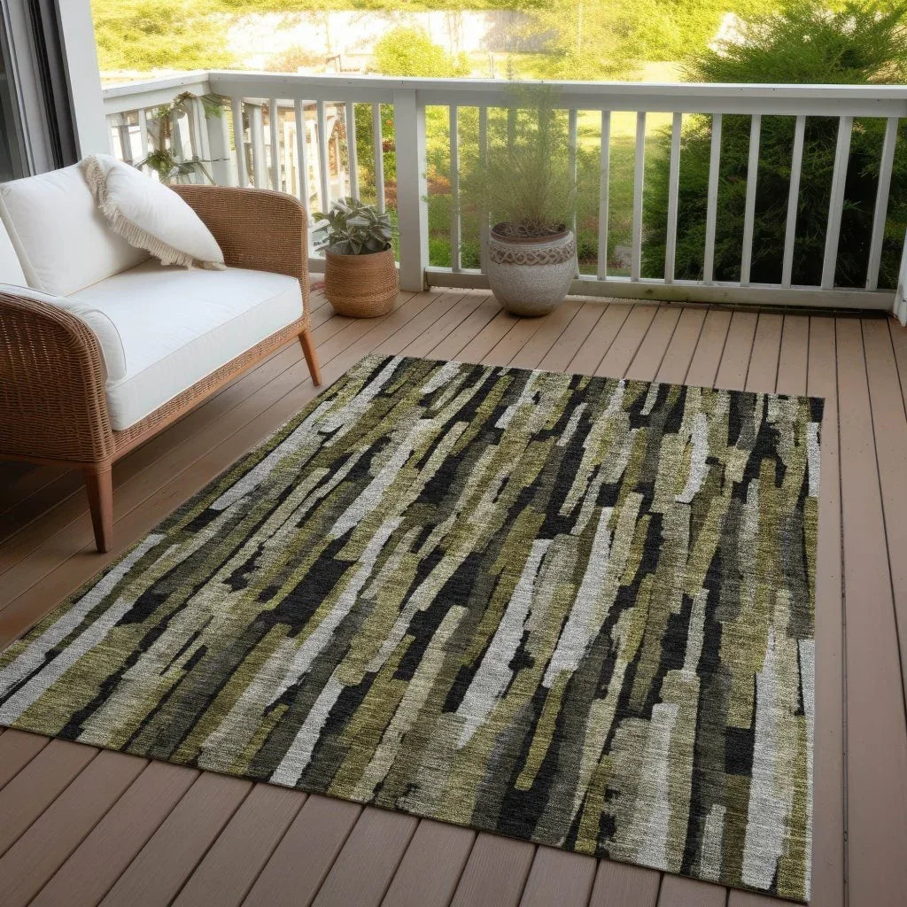 LOOMLAN Rugs Marrah Brown Washable Indoor-Outdoor Rug