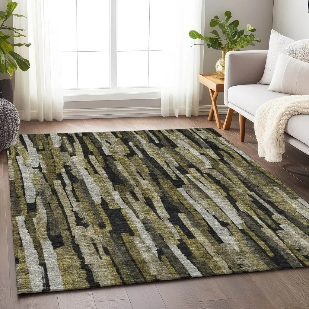 LOOMLAN Rugs Marrah Brown Washable Indoor-Outdoor Rug