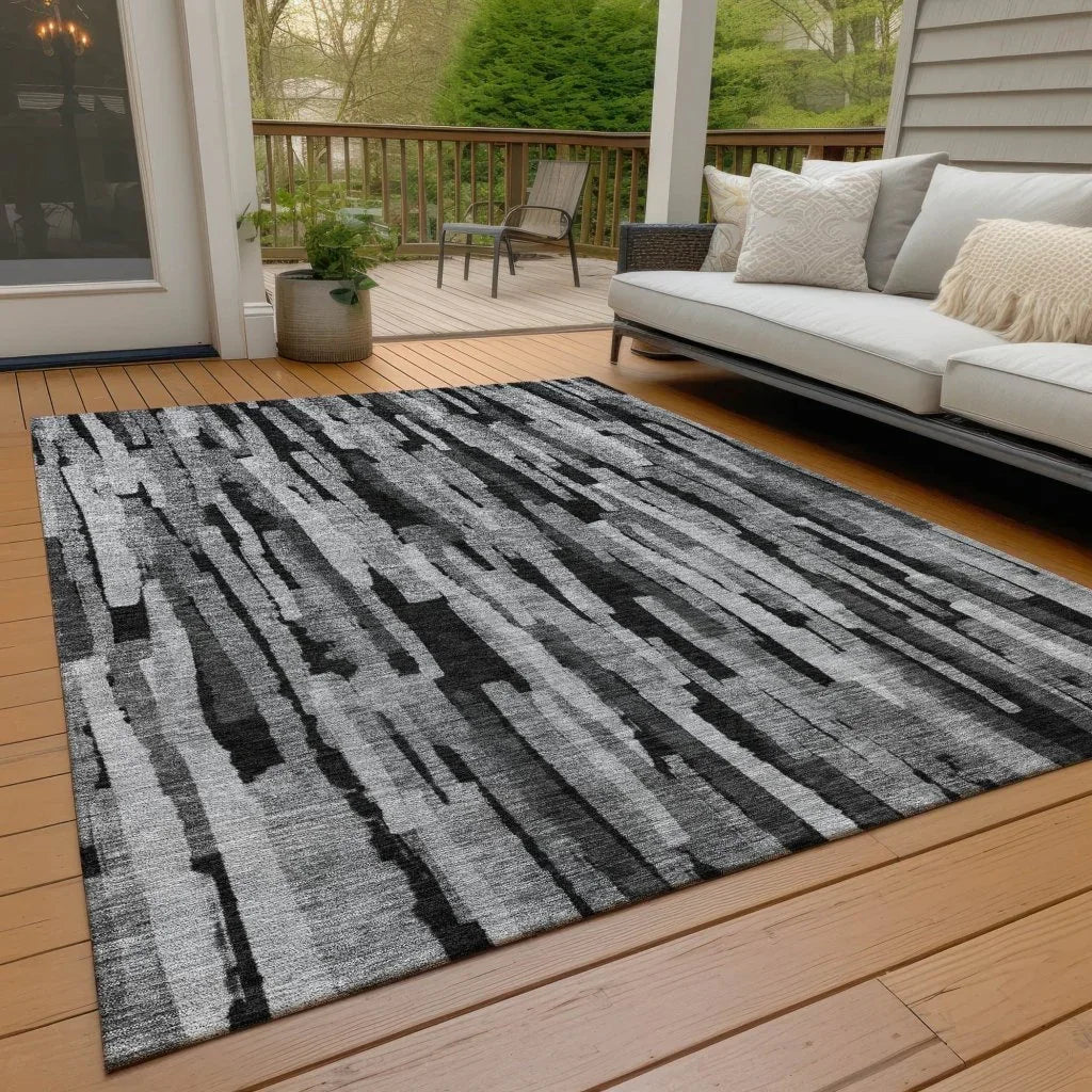 LOOMLAN Rugs Marrah Gray Washable Indoor-Outdoor Rug