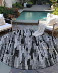 LOOMLAN Rugs Marrah Gray Washable Indoor-Outdoor Rug