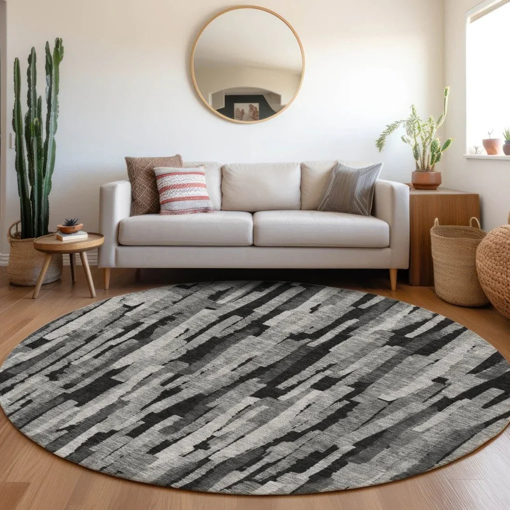 LOOMLAN Rugs Marrah Gray Washable Indoor-Outdoor Rug