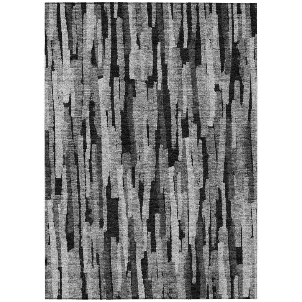 LOOMLAN Rugs Marrah Gray Washable Indoor-Outdoor Rug
