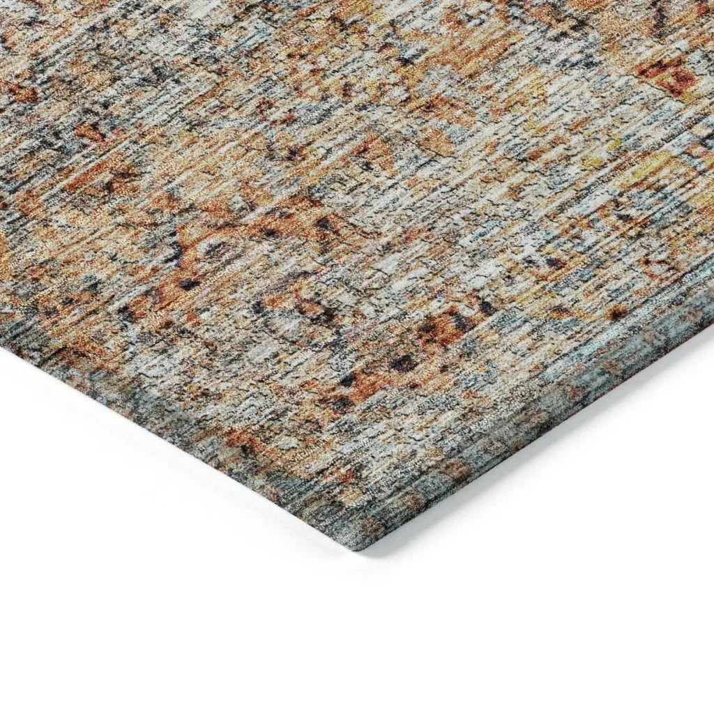 LOOMLAN Rugs Martha Orange Washable Indoor-Outdoor Rug