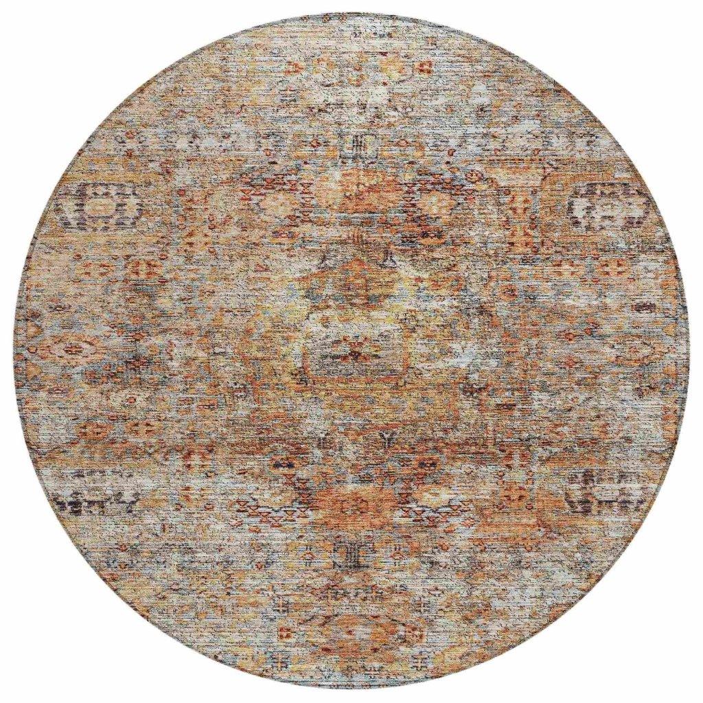 LOOMLAN Rugs Martha Orange Washable Indoor-Outdoor Rug