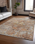 LOOMLAN Rugs Martha Orange Washable Indoor-Outdoor Rug