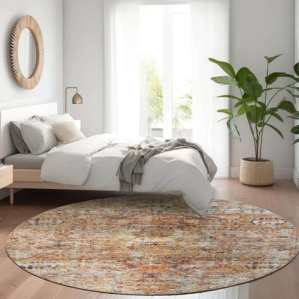 LOOMLAN Rugs Martha Orange Washable Indoor-Outdoor Rug