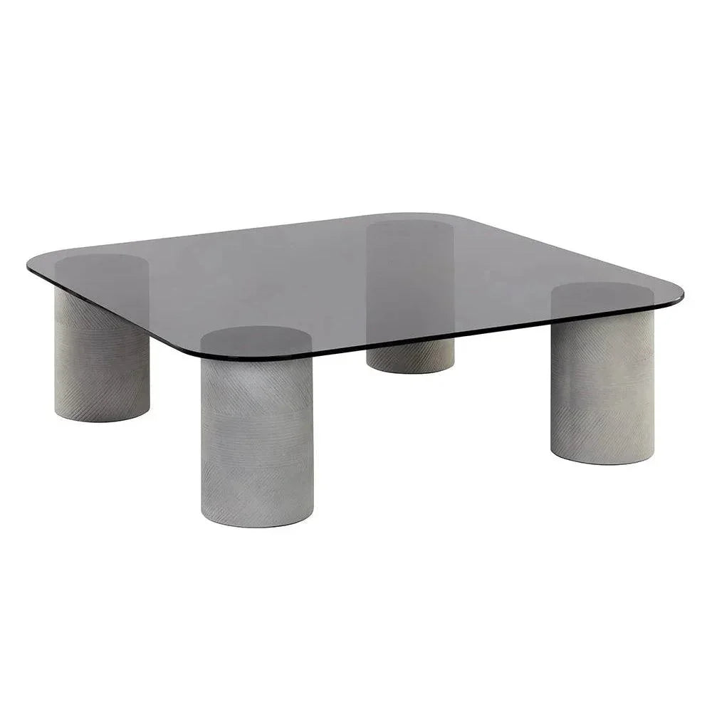 Maude Coffee Table Sleek d Glass & Concrete - LOOMLAN - SUNPAN - Outdoor Coffee Tables