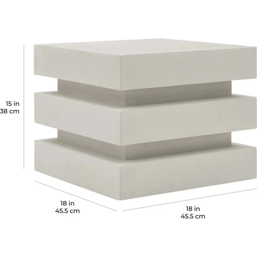 Seasonal Living Meditation Block Short - White Outdoor End Table