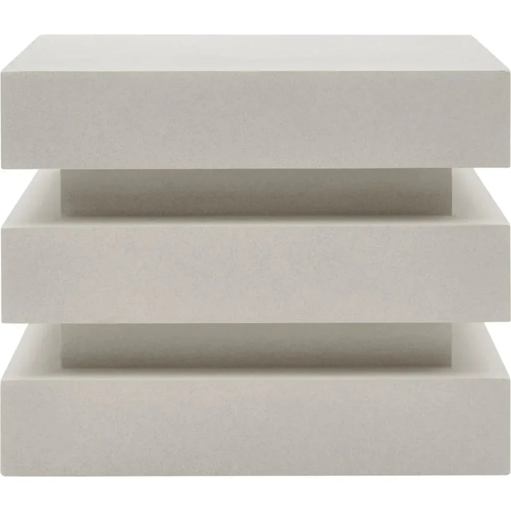 Seasonal Living Meditation Block Short - White Outdoor End Table