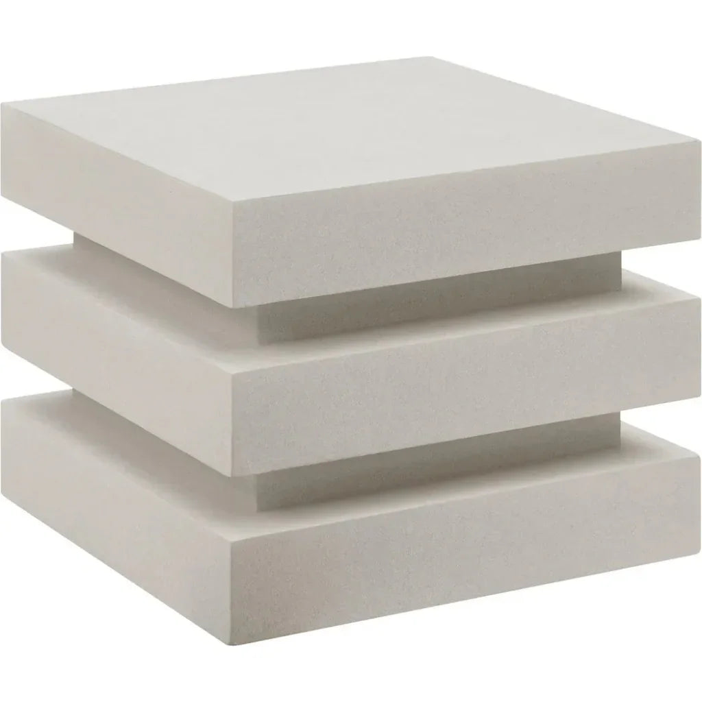 Seasonal Living Meditation Block Short - White Outdoor End Table