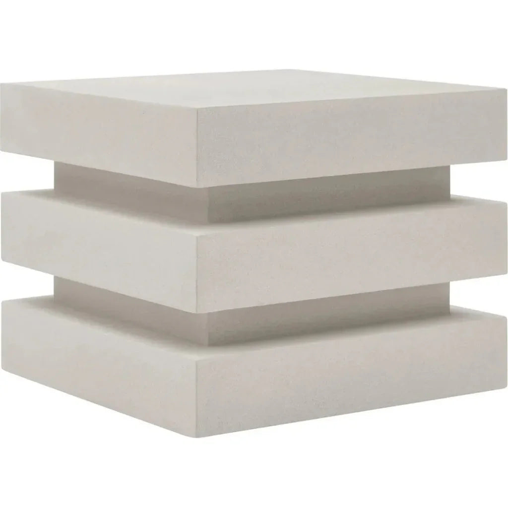 Seasonal Living Meditation Block Short - White Outdoor End Table