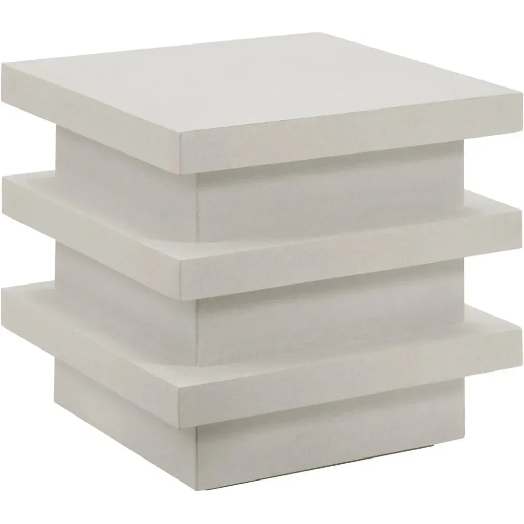 Seasonal Living Meditation Block Tall - White Outdoor Accent Table
