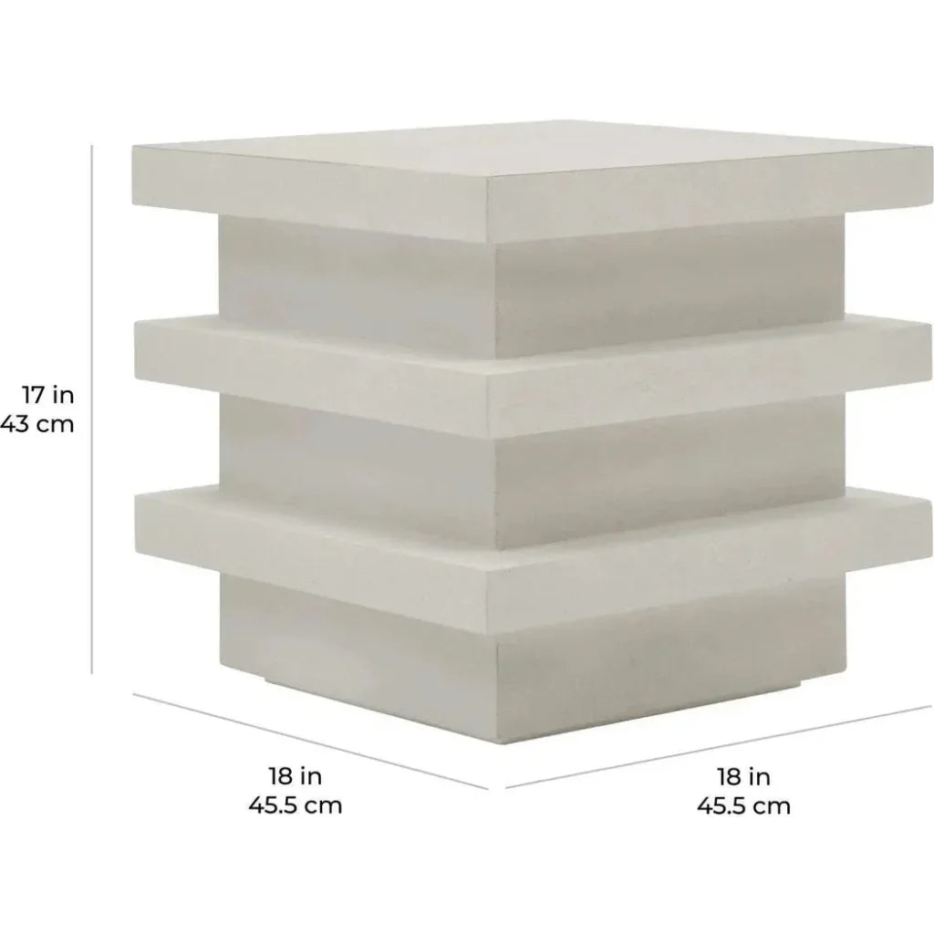 Seasonal Living Meditation Block Tall - White Outdoor Accent Table