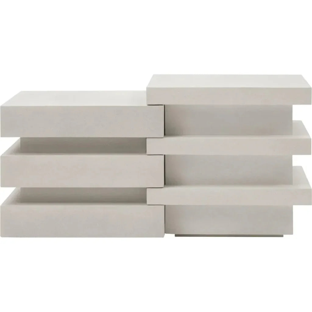 Seasonal Living Meditation Block Tall - White Outdoor Accent Table
