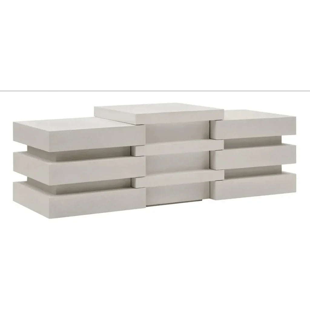 Seasonal Living Meditation Block Tall - White Outdoor Accent Table