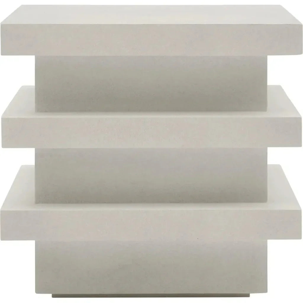 Seasonal Living Meditation Block Tall - White Outdoor Accent Table