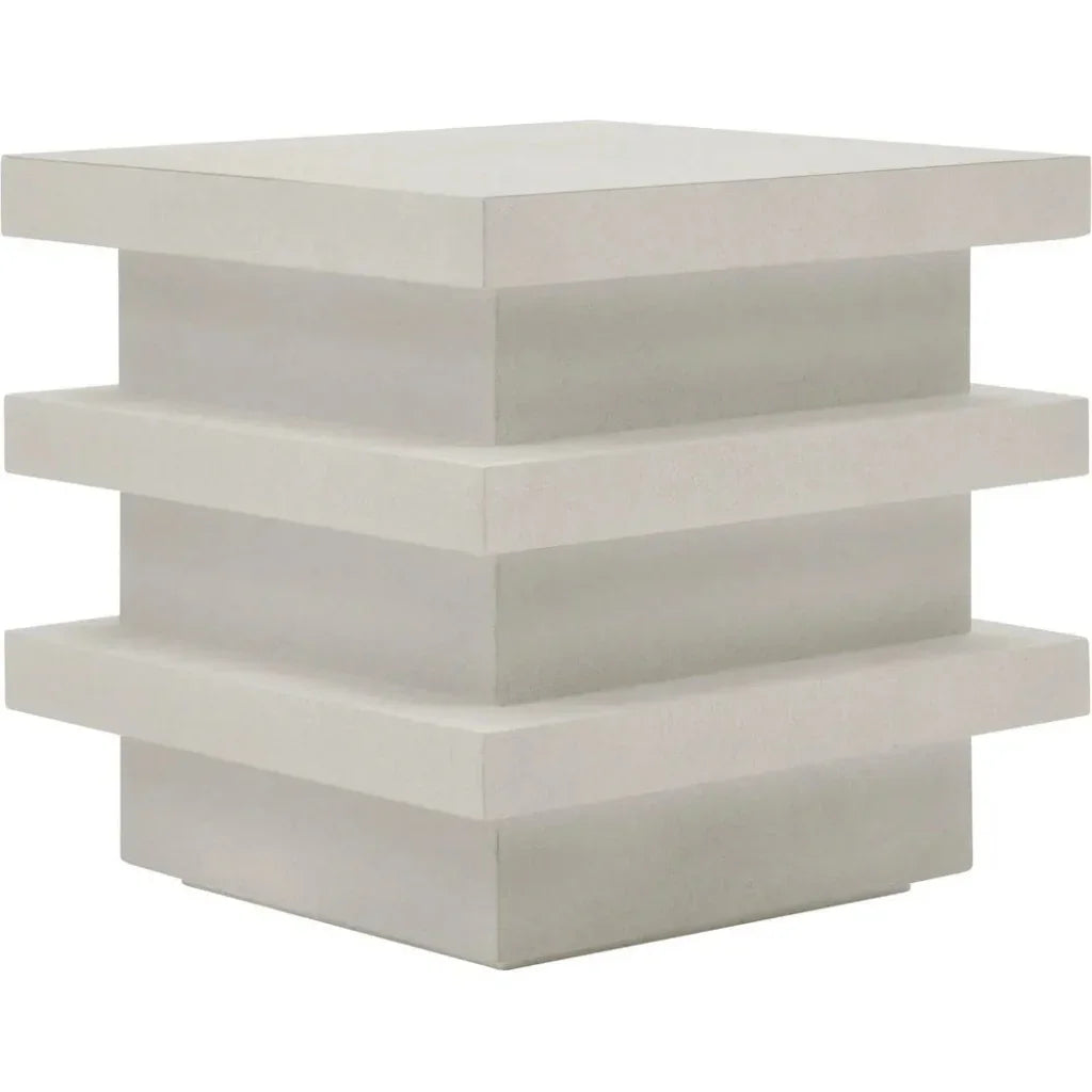 Seasonal Living Meditation Block Tall - White Outdoor Accent Table